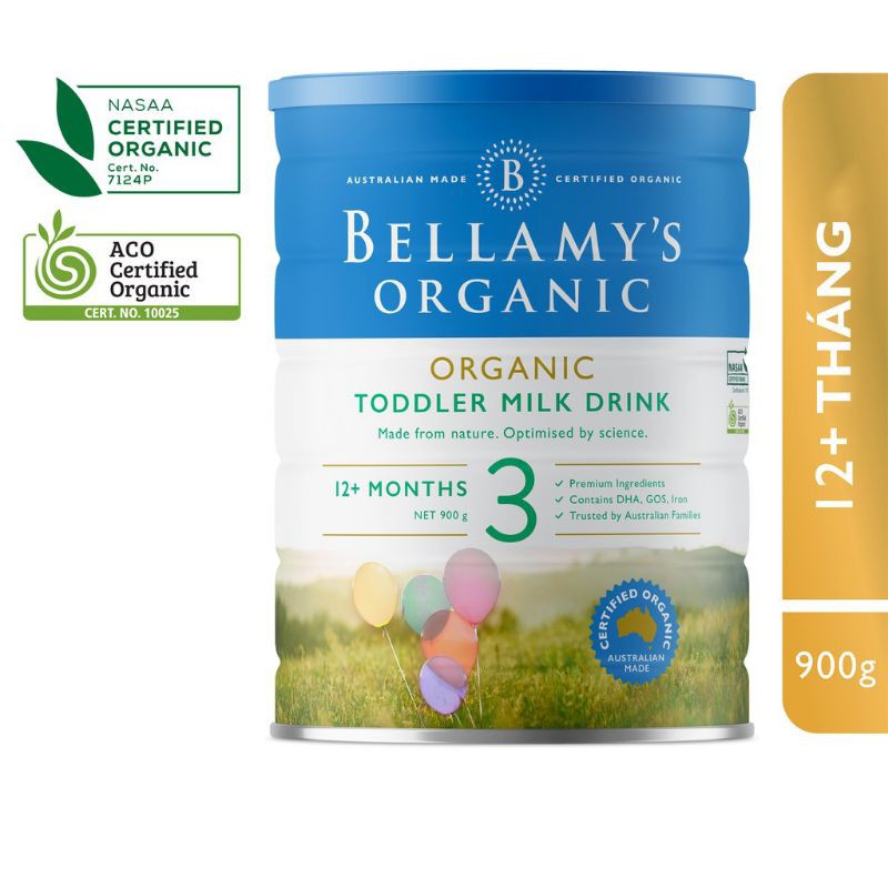 Combo 2 Lon Sữa Bột Bellamy’s Organic Số 3 900g