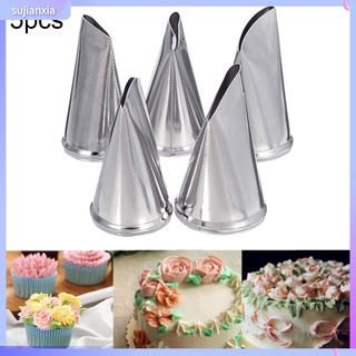 Bộ 5 Đuôi Bắt Bông Kem Tạo Hình Trang Trí Bánh Kem Bằng Thép Không Gỉ Alastr1Y