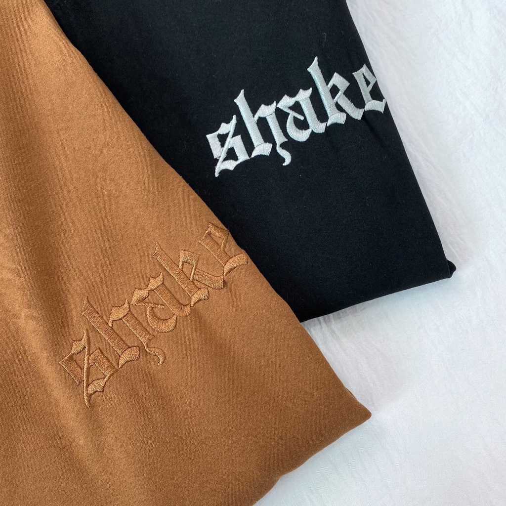 Áo Thun Tay Lỡ Unisex SHAKE Chất Liệu Da Lộn Thêu Chữ Form Rộng - Tuni Store