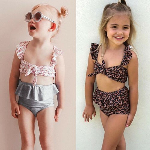 Bộ bikini 2 mảnh thời trang đi biển mùa hè xinh xắn cho bé gái