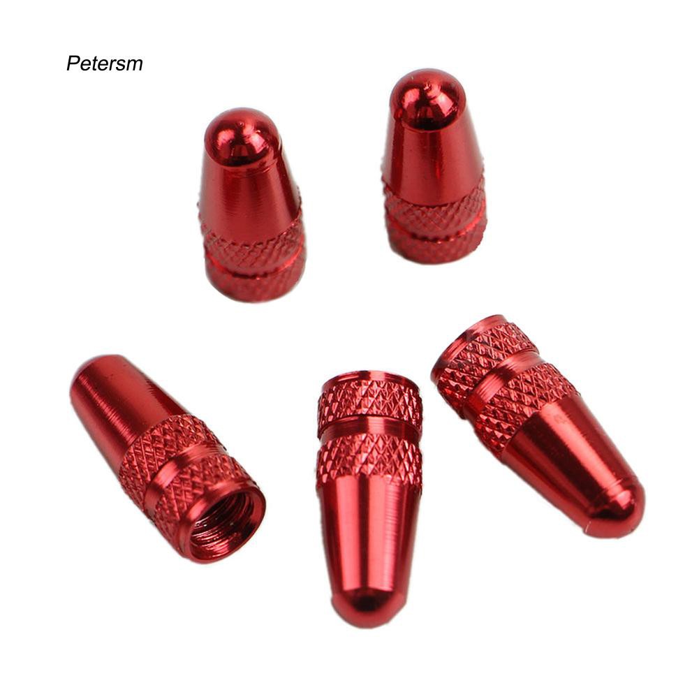 5 đầu van chống bụi bằng hợp kim nhôm mạ màu cho xe đạp kích thước 1.7cm x 0.5cm x 0.2cm