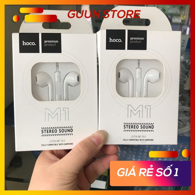 Tai nghe có dây samsung/iphone có dây HOCO M1 chính hãng 1.2m jack3.5 có mic và điều chỉnh âm lượng Guun Store TNCD