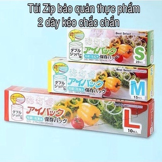 Túi Zip Bảo Quản Thức Ăn Trong Tủ Lạnh Tiện Dụng An Toàn (3 size)