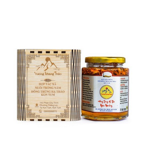 ĐÔNG TRÙNG HẠ THẢO NGÂM MẬT ONG NGỌC LINH KON TUM - CHAI THUỶ TINH 280ml - VƯƠNG KHANG THẢO