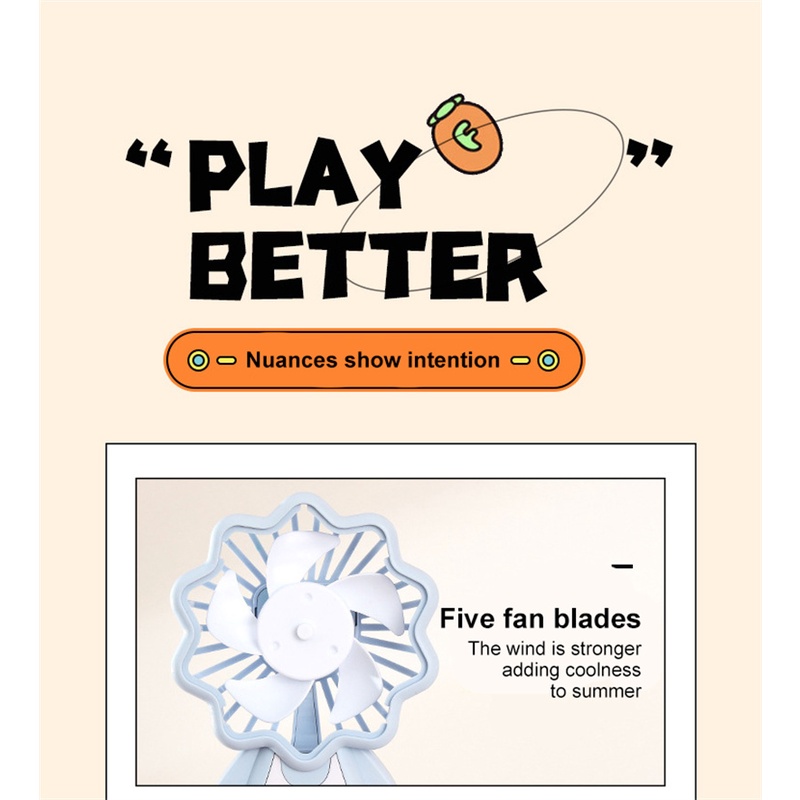 Phim hoạt hình ít sư tử nhỏ Fan di động cầm tay im lặng USB Sạc Fan ngoài trời nhỏ cầm tay fan hâm mộ