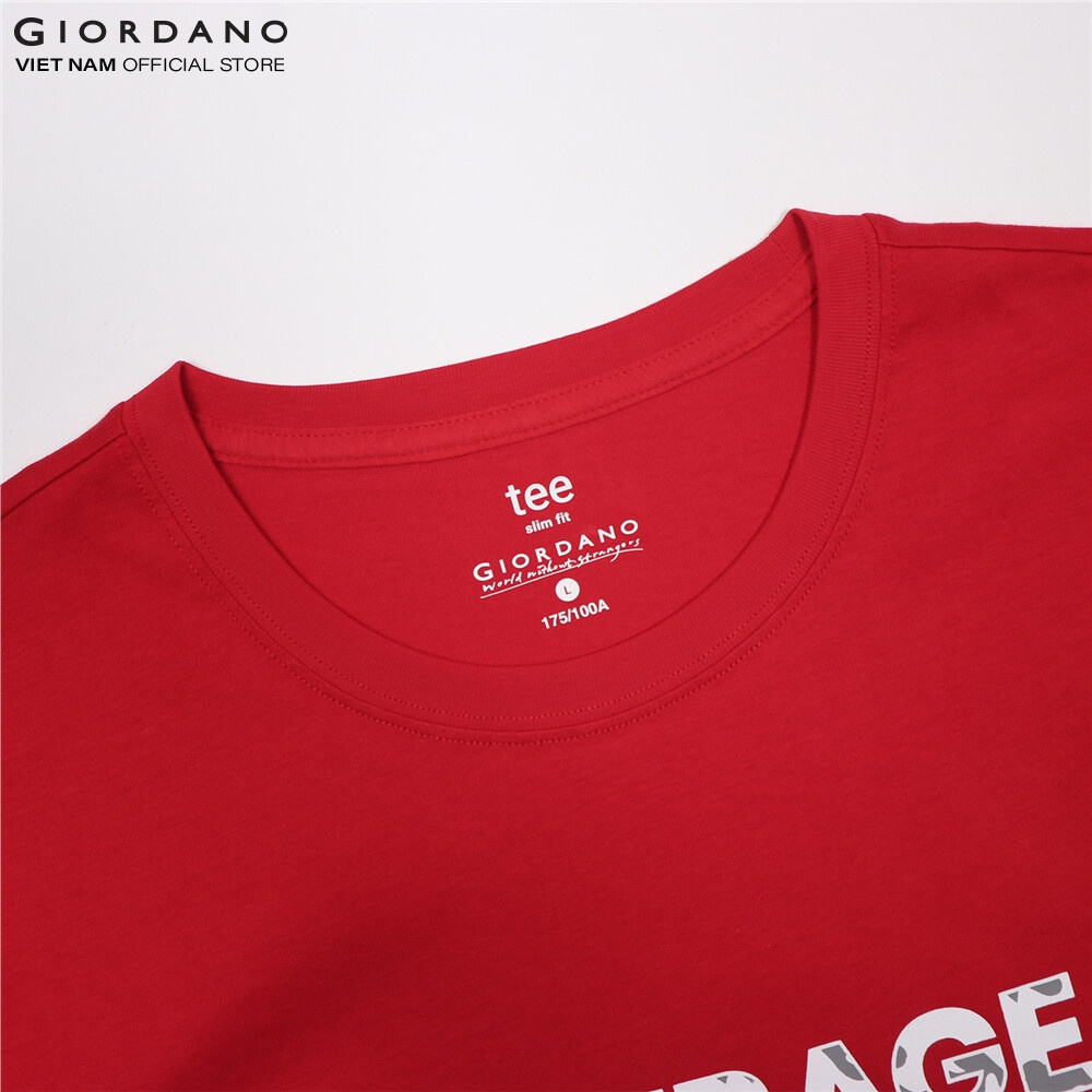 Áo Thun Nam In Hình Message Printed Tee Giordano 01092304