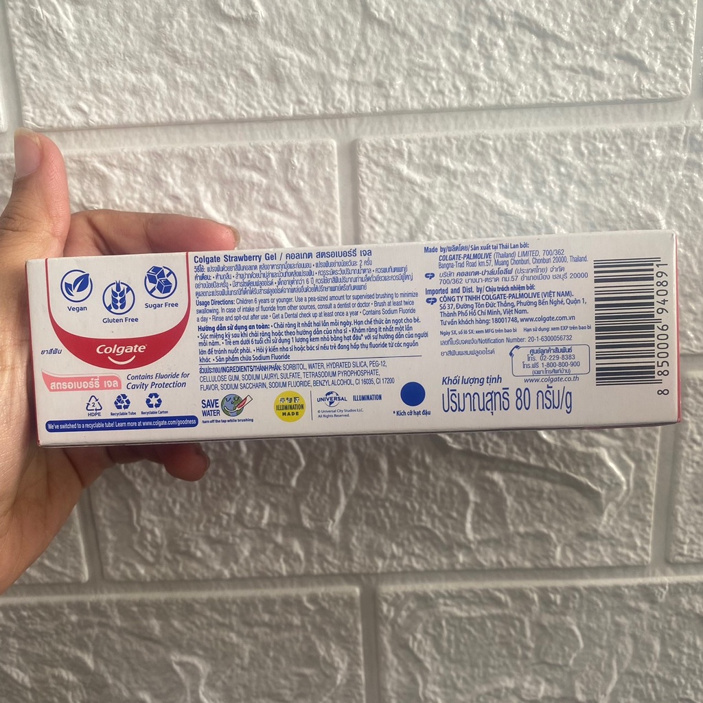 COLGATE Minion Kem đánh trăng trẻ em cho bé từ 2 tuổi hương dâu 80g