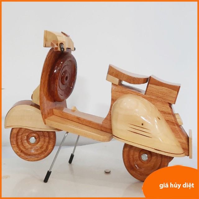 Mô hình xe vespa bằng gỗ, xe máy bằng gỗ chất lượng cao được làm bằng gỗ tự nhiên, 0101 vespa