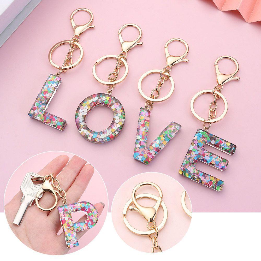 LANFY Set 26 Móc Khóa Kim Loại Hình 26 Chữ Cái Tiếng Anh