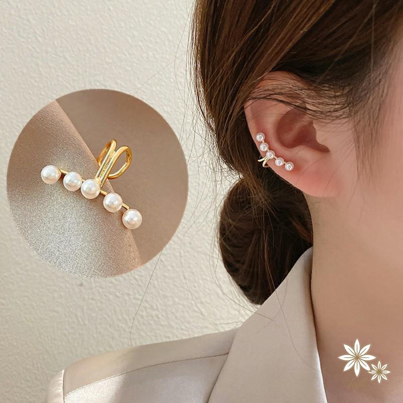 🌸1 Khuyên Kẹp Vành Tai Đính Ngọc Trai Giả Thời Trang Nữ