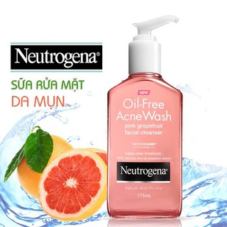 Sữa rửa mặt Neutrogena Oil Free Acne Wash hồng