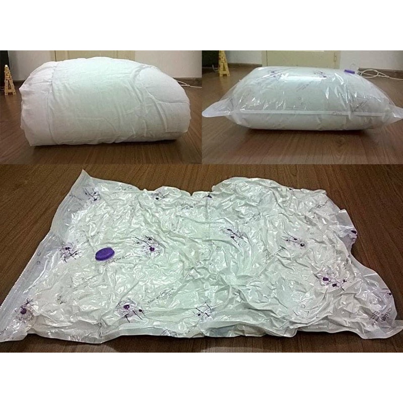 Set 8 túi hút chân không dùng để cất quần áo, đựng chăn màn , mang du lịch bảo vệ đồ dùng tặng kèm bơm tay