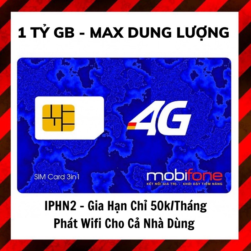 [Sim 4G 1 TỶ GB-C90] 4GB/Ngày, Miễn Phí 1000 Phút Gọi, Giá Rẻ