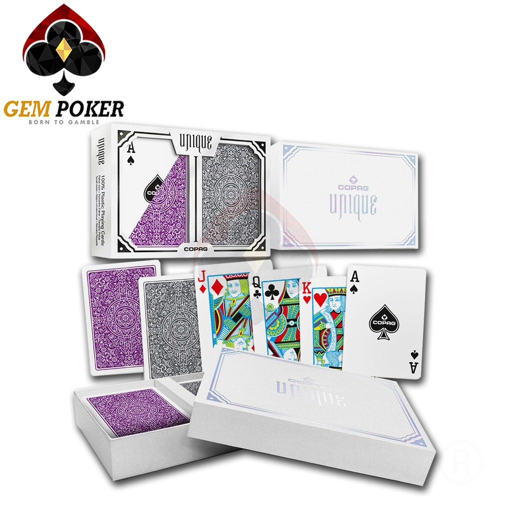 ⚜️ BÀI POKER COPAG® "UNIQUE" PURPLE/GRAY 100% PLASTIC CAO CẤP ⚜️