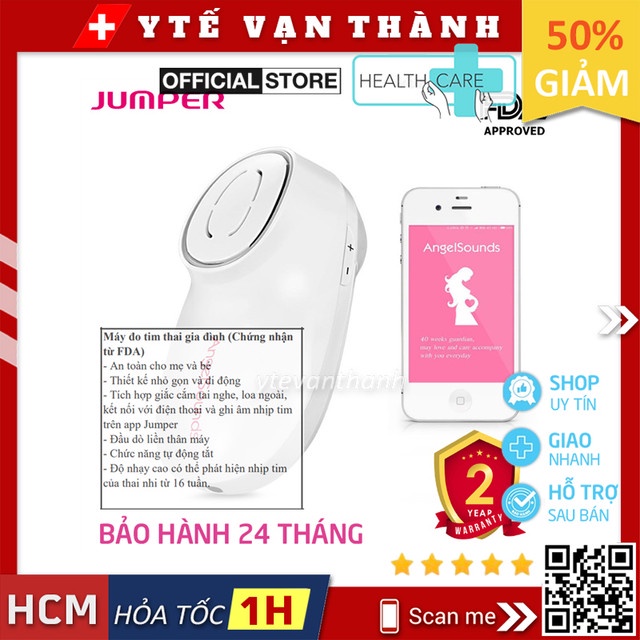 ✅ Máy Đo Tim Thai Gia Đình Jumper JPD - 100S9 (Kết Nối APP) | (Công Nghệ Đức) -VT0970