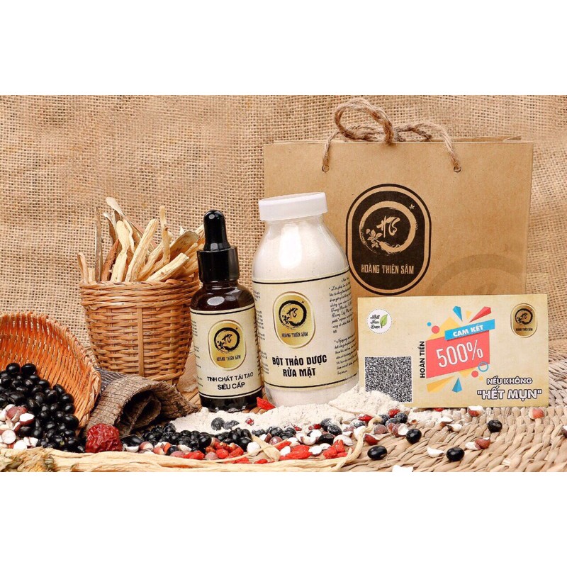 Combo Hoàng Thiên Sâm truyền thống sạch mụn thâm .