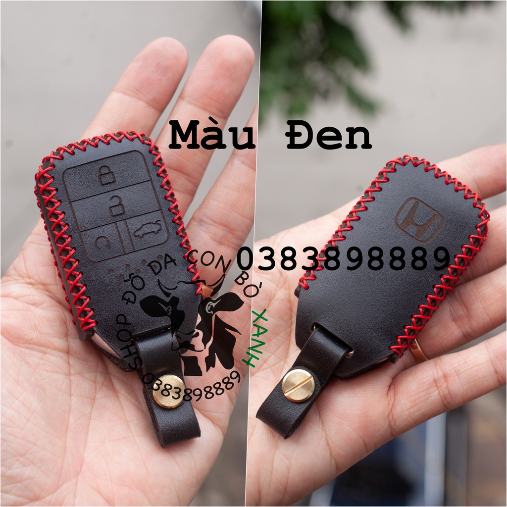 [Mã LIFEAUMAY giảm 10% tối đa 30k đơn 150k] Bao da chìa khoá Honda City, CRV, CIVIC, ACCORD, CR-V handmade da thật 003