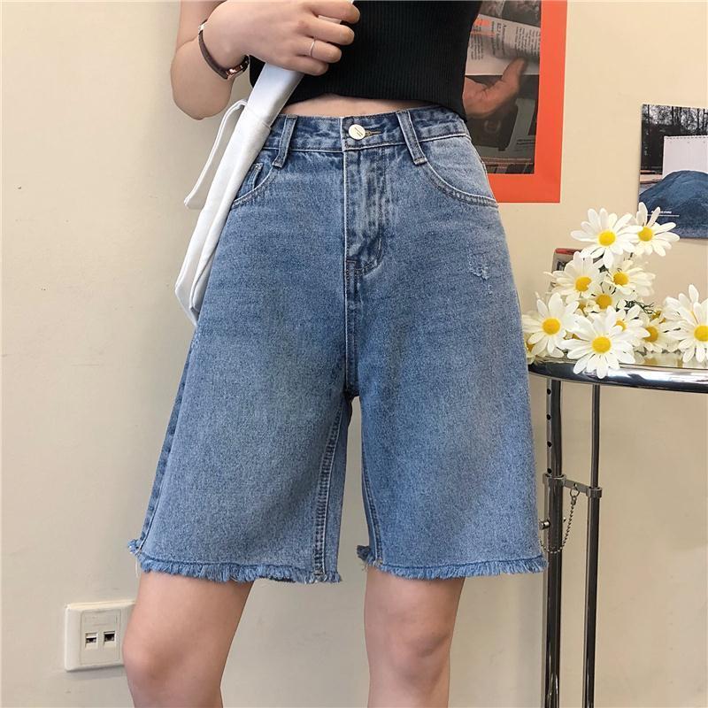 Fashion Summer 2020 Wide-Waist Denim Shorts For Women