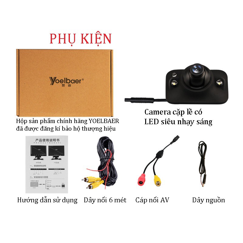 Camera CẬP LỀ tiến BH 6 tháng Yoelbaer cam hông gương chiếu hậu phải quay HD chống nước