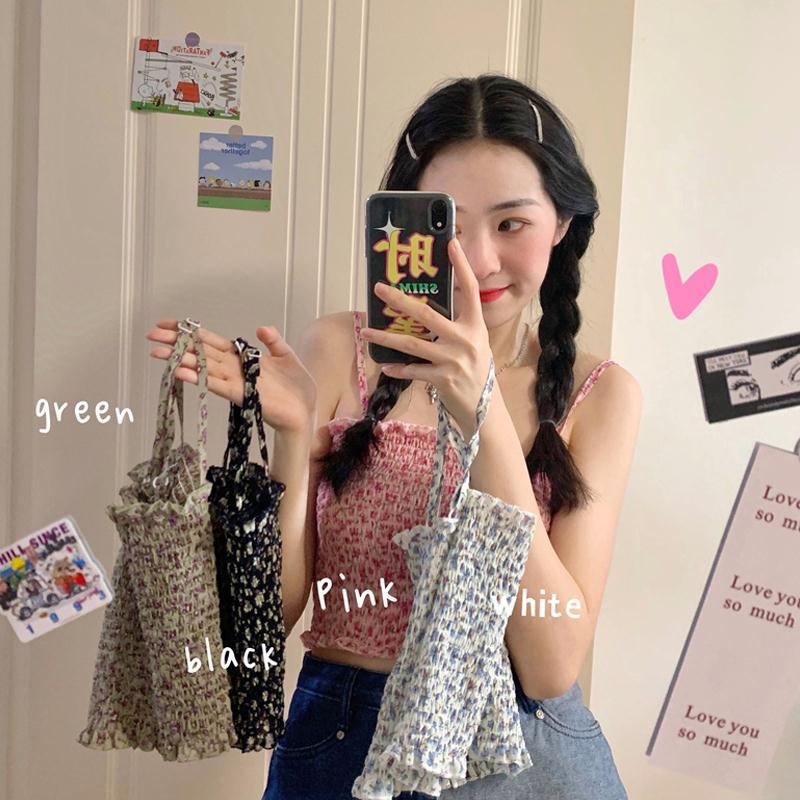 Áo Hai Dây Xếp Ly Họa Tiết Hoa Thời Trang Mùa Hè Cho Nữ