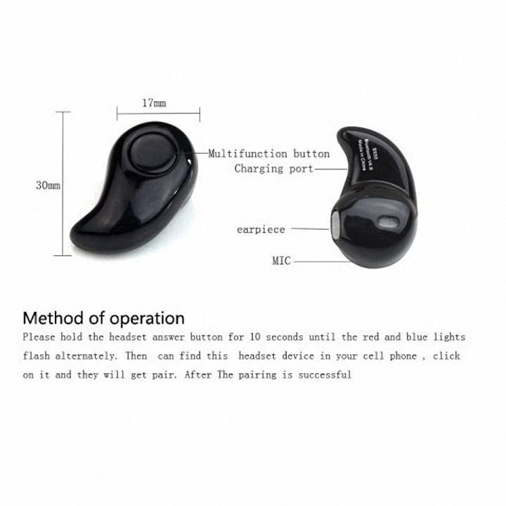 [Siêu Rẻ] Tai Nghe Bluetooth Hạt Đậu Mini S530 Gọn | BigBuy360 - bigbuy360.vn