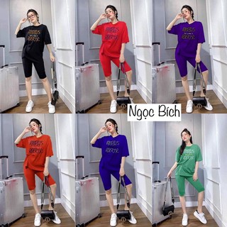 Đồ bộ cotton lửng chất thun bao đẹp, 4 size 40-75kg