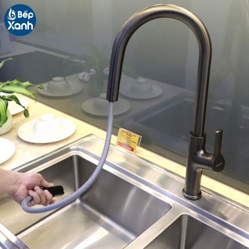 [FREESHIP HCM] Vòi Rửa Chén Nóng Lạnh Ecalite EF-N288S - Màu Inox Sơn Đen