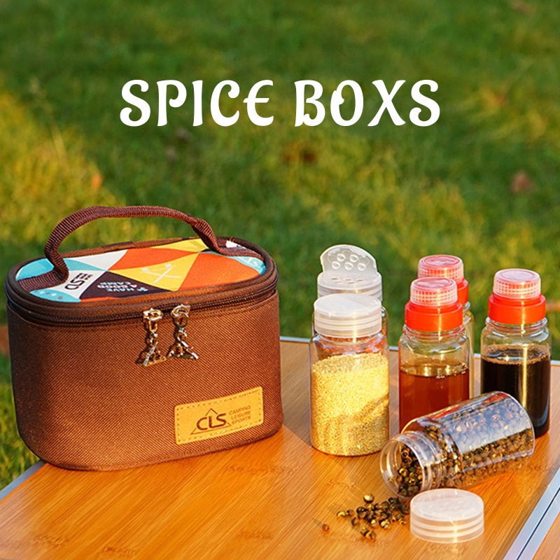 Bộ 6 Lọ Đựng Gia Vị Có Nắp Xoay Tiện Dụng Mang Theo Du Lịch