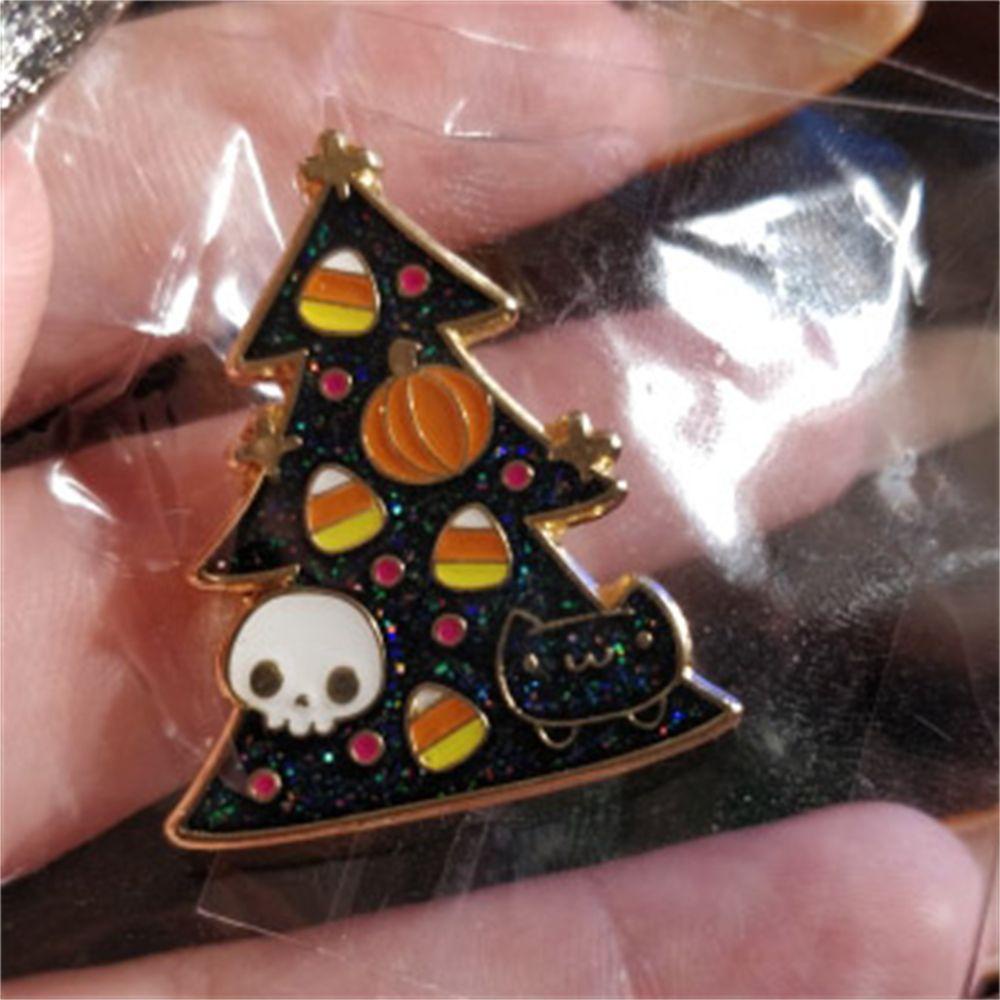 Ghim Cài Áo Hình Cây Thông Giáng Sinh Tráng Men Cứng Độc Đáo