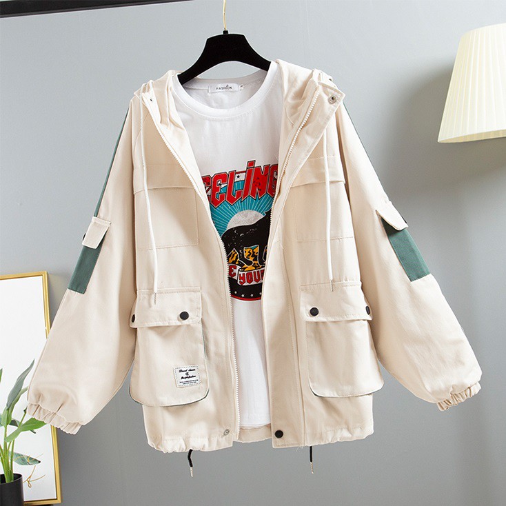 Áo khoác kaki 6 túi form rộng chống nắng có nón nam nữ ❤️ ULZZANG đi học VIVU123STORE KAK004
