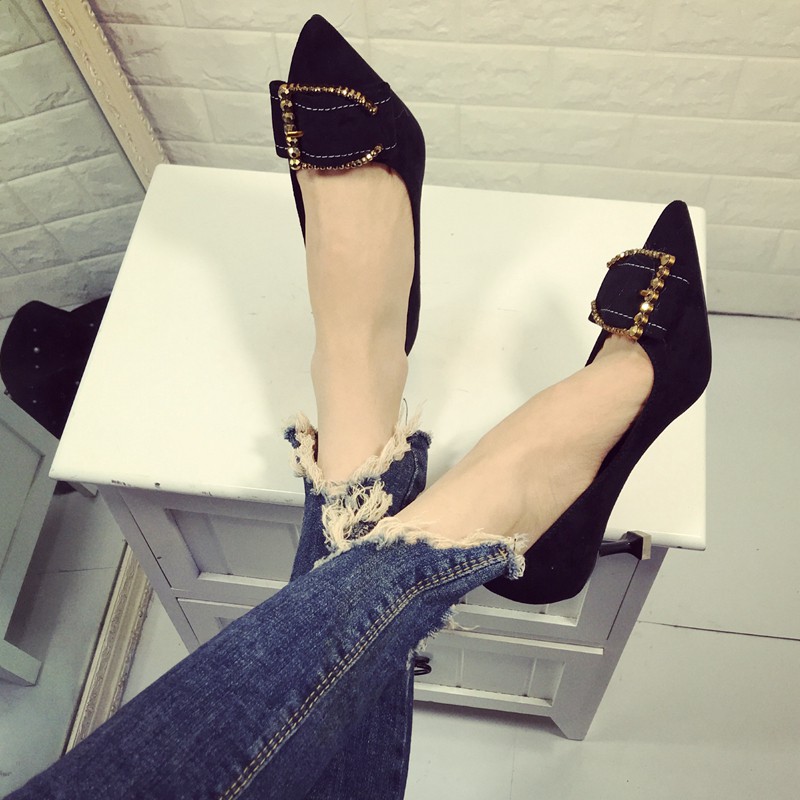 Giày Cao Gót Da Lộn Mũi Nhọn Thời Trang Thanh Lịch Cho Nữ | BigBuy360 - bigbuy360.vn