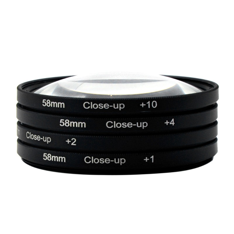 Bộ lọc ống kính macro cận cảnh 58mm +1 + 2 +4 +10 cho máy ảnh EOS Nikon D40 Pentax K20D