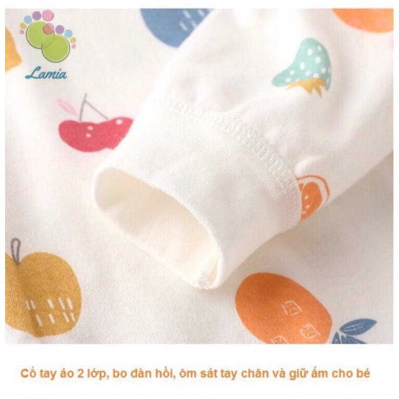 Bộ Body Thu Đông Dài Tay Cotton Mềm Mại Cho Bé 0-2 Tuổi