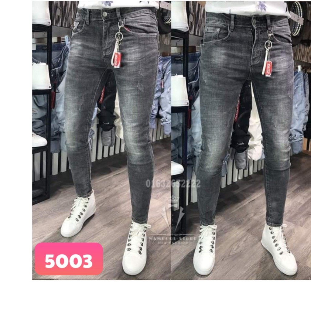 quần jean nam cao cấp XÁM NÂU ĐEN CÀO XƯỚC mẫu mới nhất ms 5003