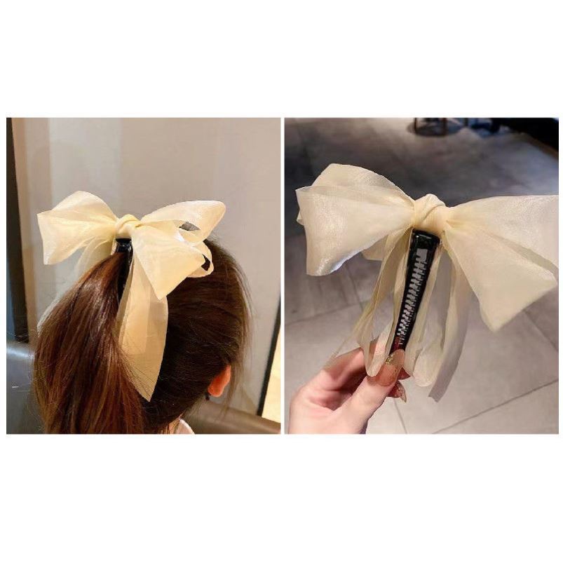 Kẹp Tóc Nơ Chất Liệu Lụa Thiết Kế Thời Trang Cho Nữ