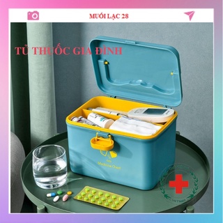 Hộp thuốc y tế gia đình mini tiện ích nhựa PP HD Korea tủ đựng thuốc nhiều ngăn 2 tầng