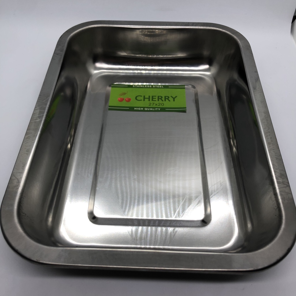 Khay inox chữ nhật nhiều size - mâm inox chữ nhật sâu đủ size loại tốt