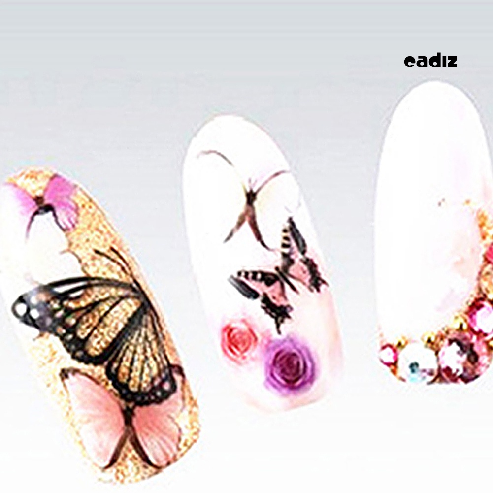 1 Miếng Dán Trang Trí Móng Tay Chuyển Nước Hình Bướm DIY