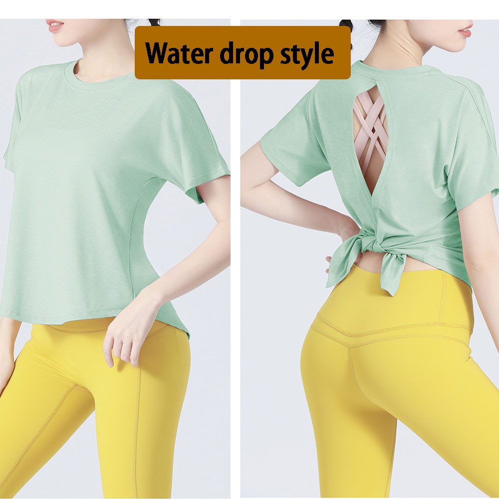 Áo Thun Tay Ngắn Dáng Rộng Thoáng Khí Nhanh Khô Thích Hợp Chạy Bộ/Tập Yoga Cho Nữ