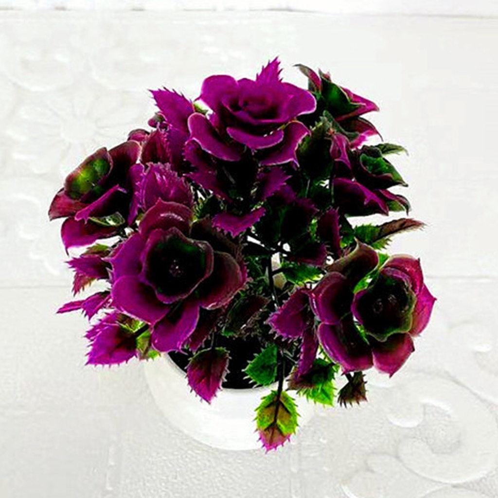 Bộ cây nhân tạo bằng nhựa không phai màu trang trí tiện dụng