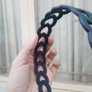 Bờm cài tóc tim rỗng đen bóng/nhám (bản 2p5)
