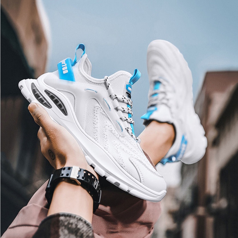 Giày Thể Thao Nam GEMI - Giày Sneaker Màu Đen - Xanh - Trắng , Đế Giày Chống Mài Mòn - G5055