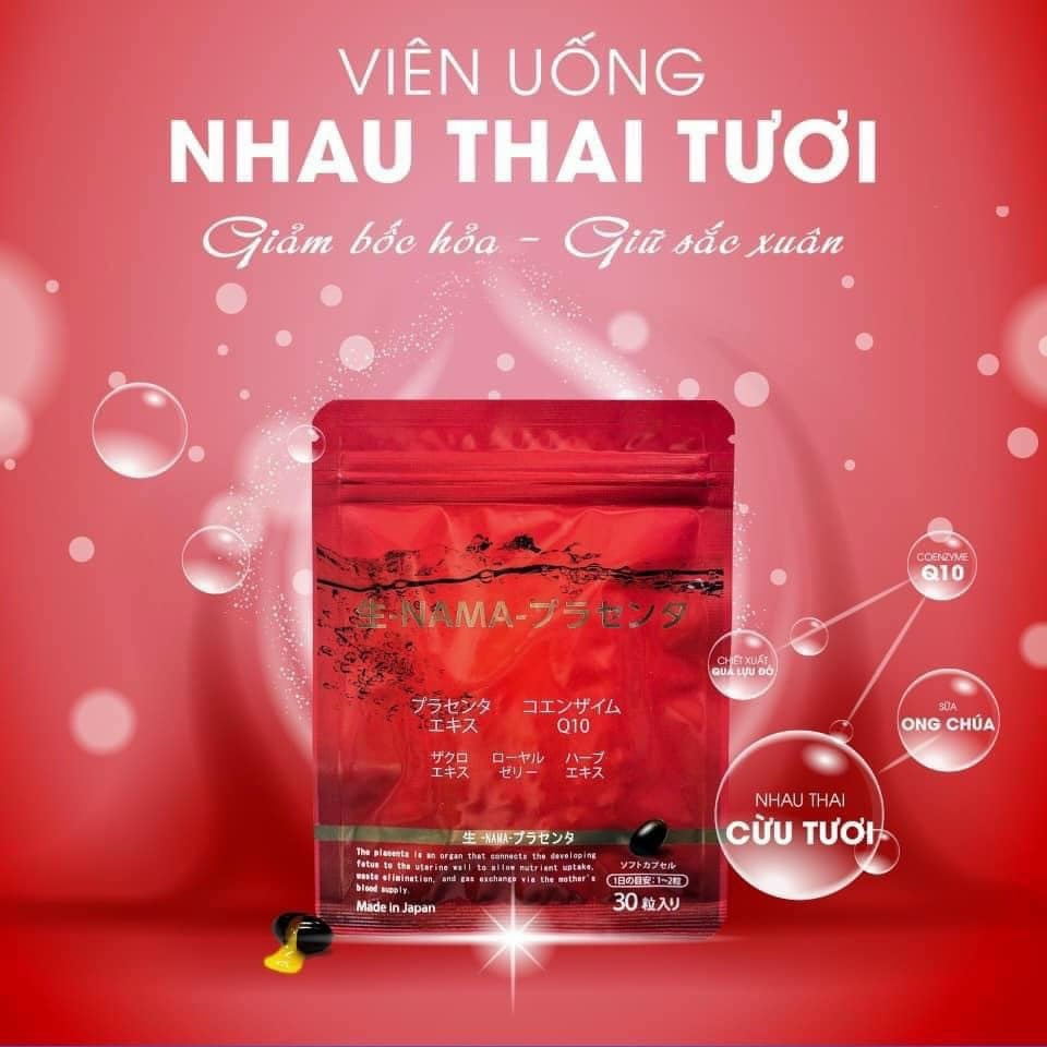 Viên nhau thai tươi Nama, sữa ong chúa, coenzym Q10 Nhật bản
