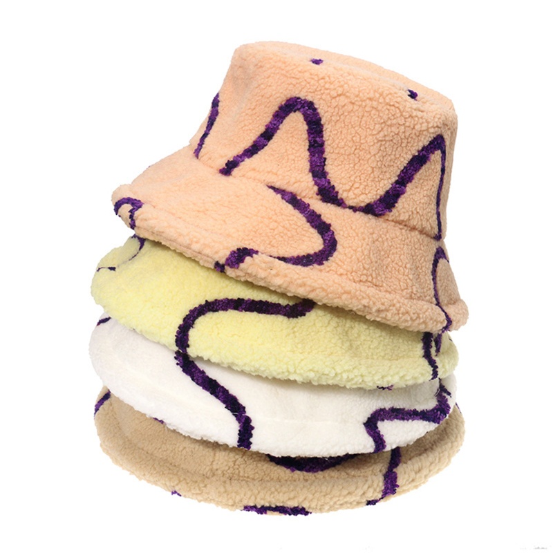 Mũ Bucket Chất Liệu Lông Cừu Nhân Tạo Dễ Thương Xinh Xắn Thời Trang Mùa Đông Cho Nữ