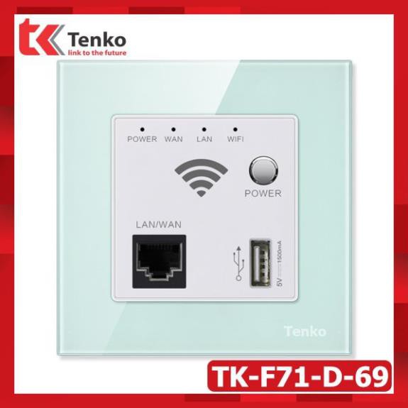 [ Chính Hãng ] Bộ Phát Wifi Âm Tường Mặt Kính Cường Lực Tenko TK-F71-D-69