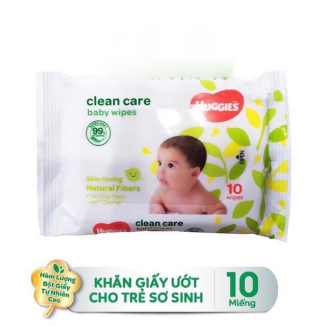 HÀNG TẶNG KHÔNG BÁN - Khăn ướt huggies gói nhỏ 10 tờ