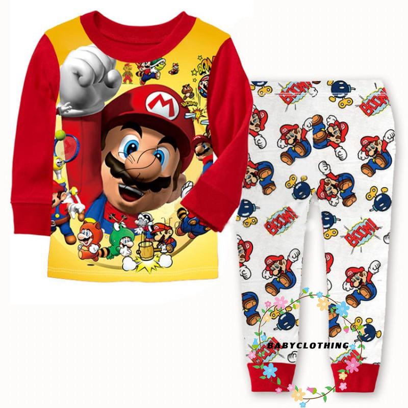 Bộ pijama in họa tiết nhân vật Mario xinh xắn cho bé