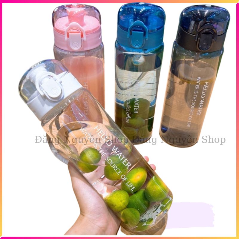 Bình Nước Thể Thao Trong Suốt Chống Rỉ Dung Tích 780ml Siêu Đẹp, Siêu Cute