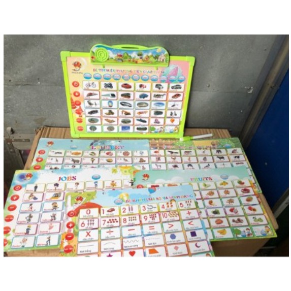 Bảng nói điện tử 5 tờ 11 chủ để cho bé (Anh - Viêt)