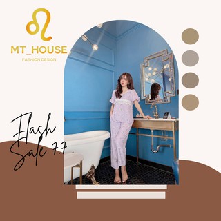 (Có video ảnh thật) Bộ đồ ngủ nữ dài mặc nhà phối ren tiểu thư dễ thương thoải mái 💕Chất linen hoa (Có size cho 58kg)